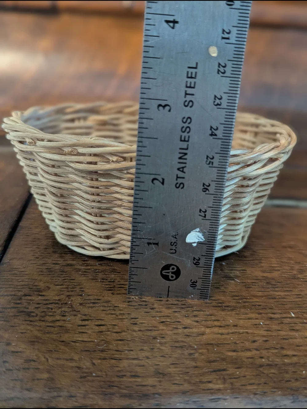 Folk Art Mini Woven Wicker Baskets - Set of 3